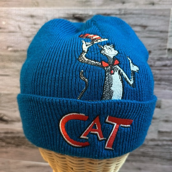 Dr Seuss The Cat In The Hat 2003 Movie Merch Blue Toque Hat Size Youth - Picture 3 of 11